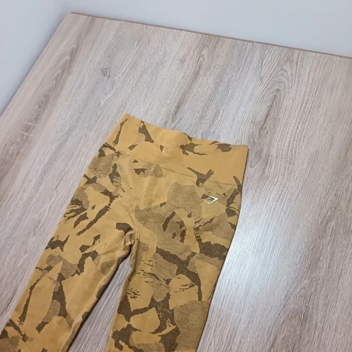 Legging gymshark femme L jaune camouflage - photo numéro 2