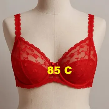 Soutien-Gorge rouge en dentelle motif rose rose Passionata Taille 85 C