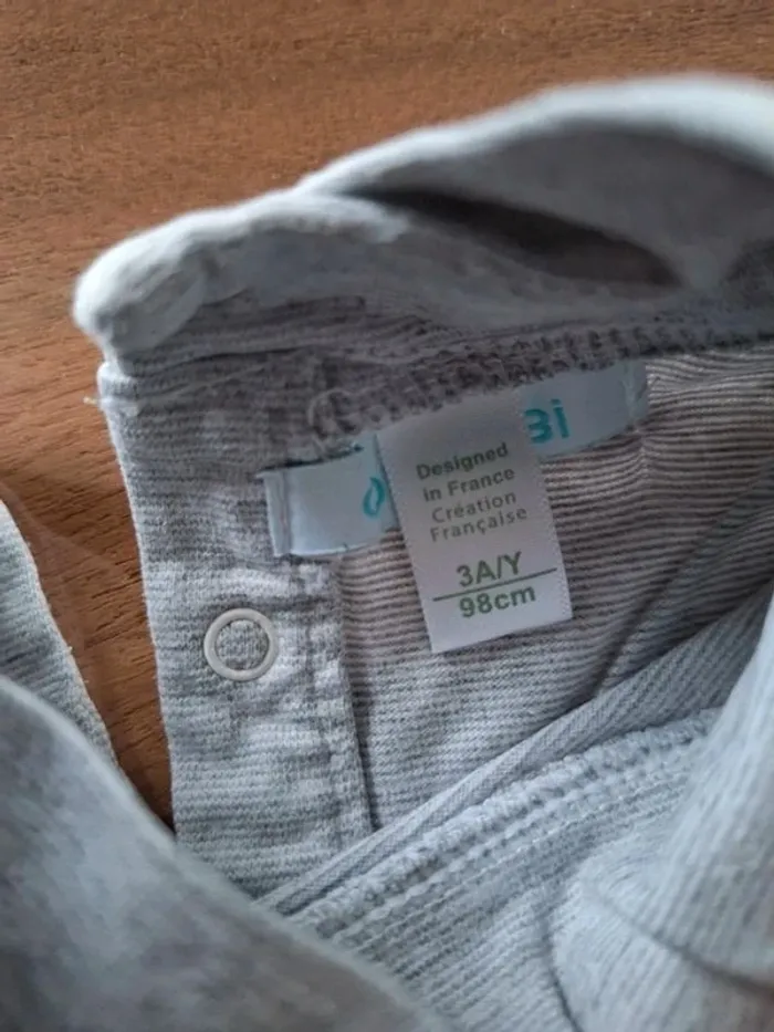 Tee-shirt col roulé gris garçon Obaïbi 3 ans - photo numéro 2