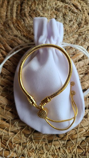 Bracelet Pandora coeur de strass dore