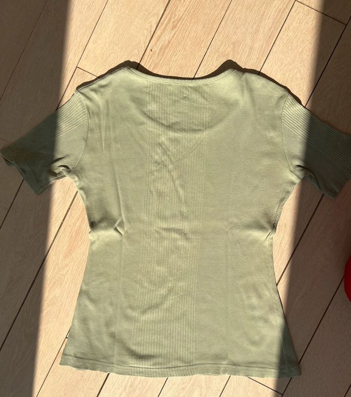 Tee shirt basique vert coton - photo numéro 7