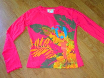 Tee shirt BLEND SHE rose fuchsia et multicolore taille S TBE
