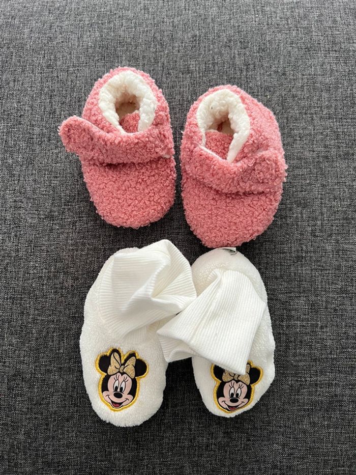 Lot 2 paires chaussons bébé fille Zeeman Disney 17/18