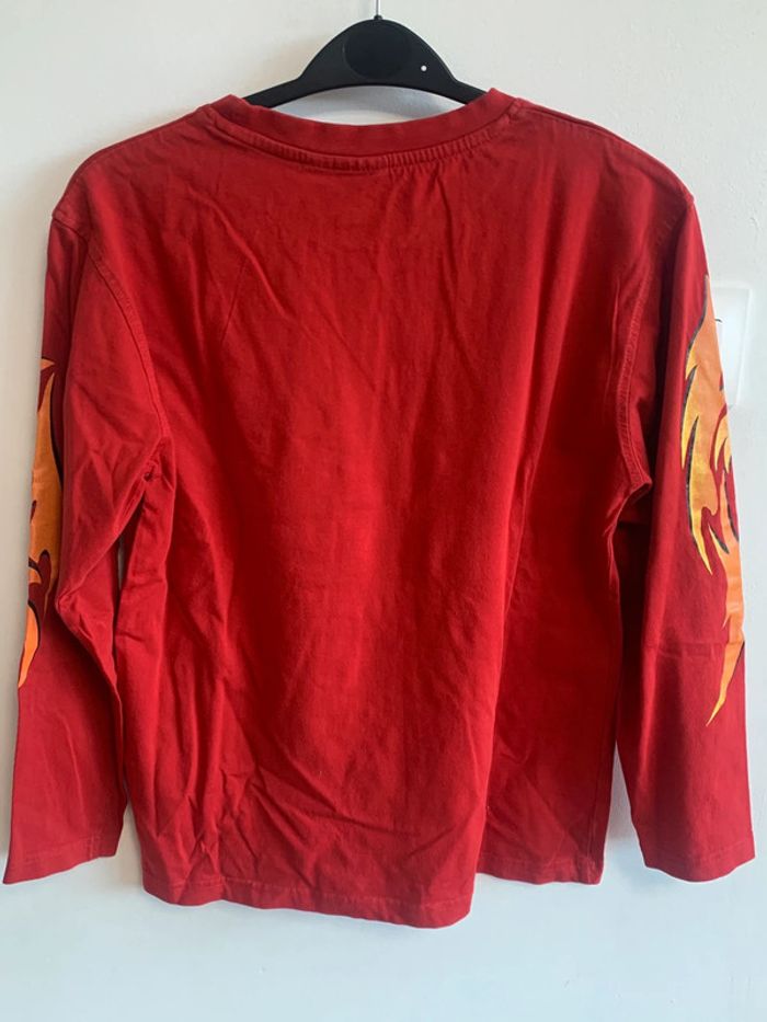 Tee Shirt maillot manches longues 12 ans rouge imprimé comme neuf - photo numéro 6