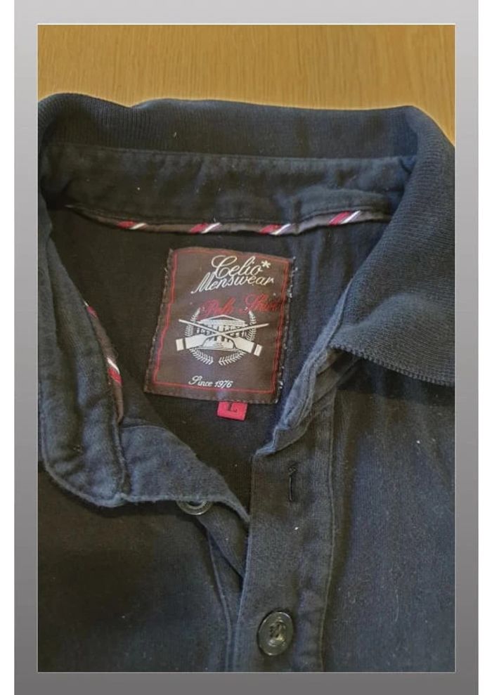 Polo sweat hommes manches longues Celio L bleu et blanc - photo numéro 3