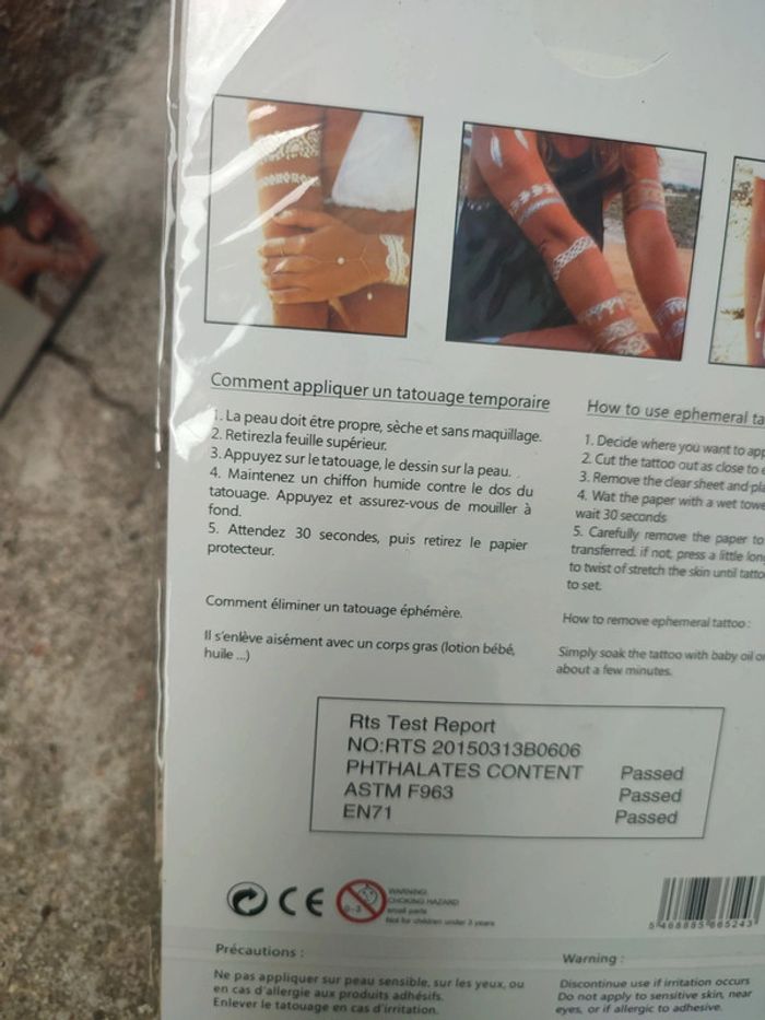 Tatouage temporaire plaquette - photo numéro 7