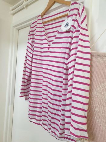 Haut Blouse Top Marinière 100% coton Petit Bateau Taille 16 ans ou M