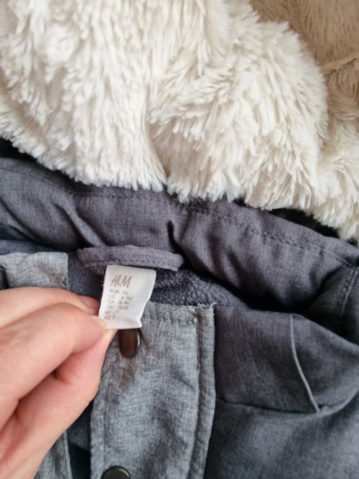 Beau Manteau doublé très chaud 6 mois H&M Gris chiné - photo numéro 2