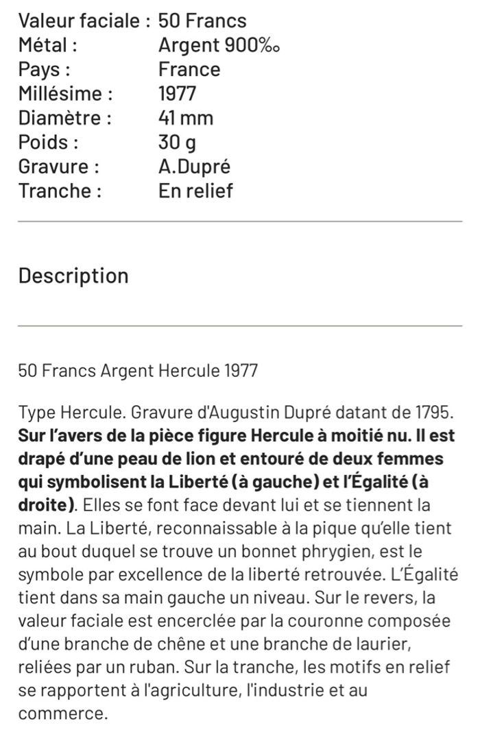 pièce de collection 50 francs - photo numéro 3
