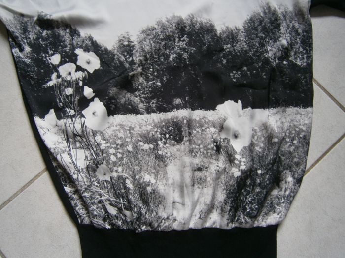 Haut MC noir 'paysage champêtre" MORGAN Taille M - photo numéro 3