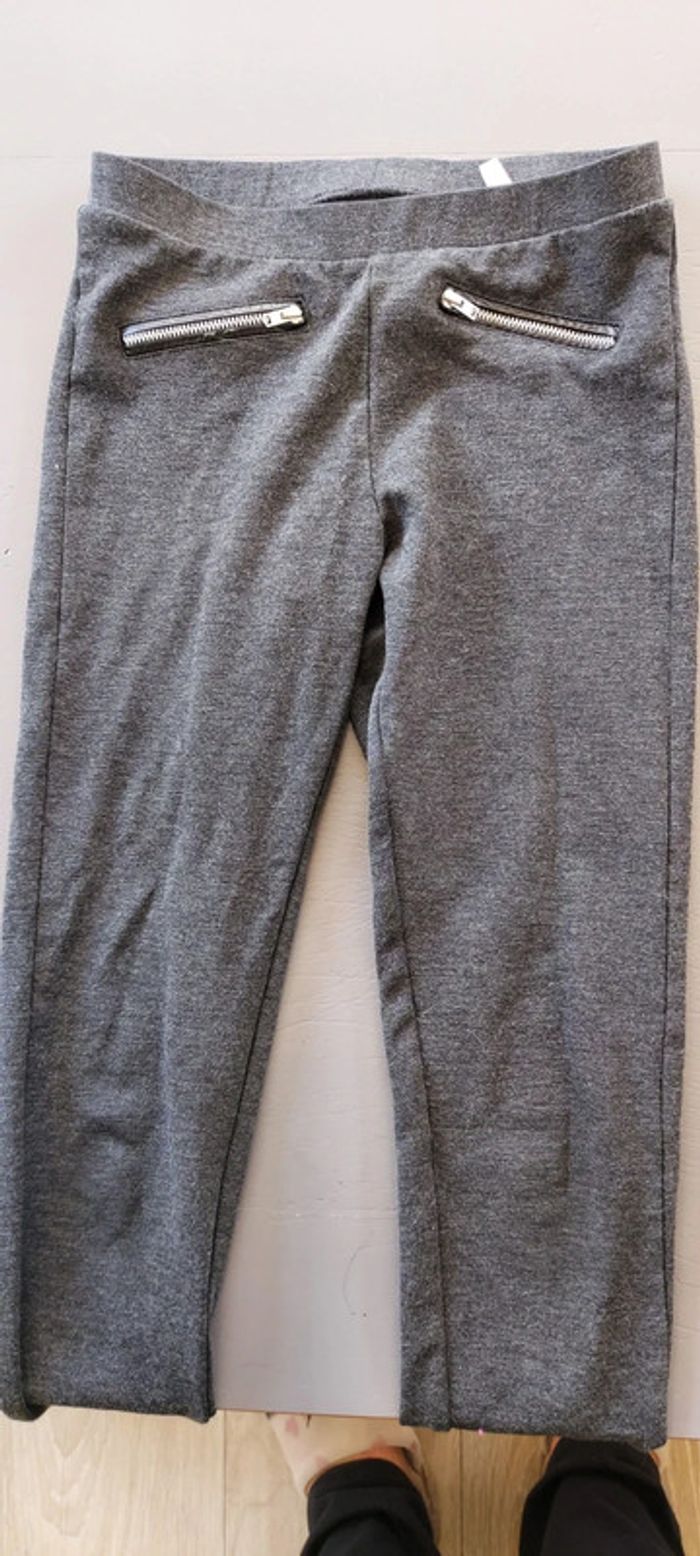 Legging gris épais, H&M, taille 14 ans ou S, peu mis - photo numéro 2