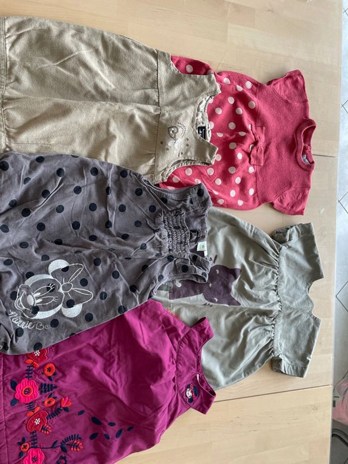 Lot de 5 robes filles 12 mois mi saison