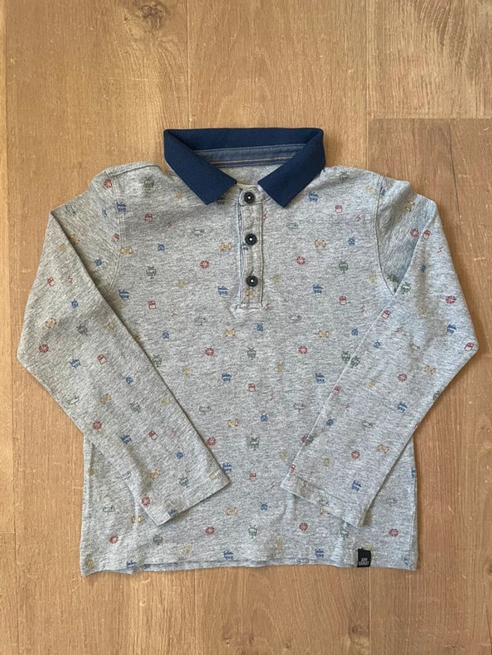Polo manches longues à motifs - Jean Bourget - 8 ans