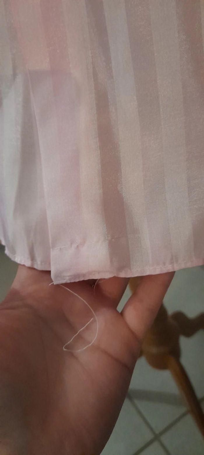Chemise rose rayé en soie taille m - photo numéro 2