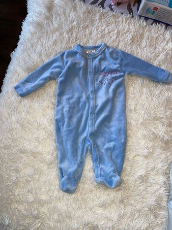 Grenouillère bleue bébé 1 mois