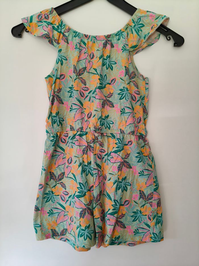 Combi short été fille Primark vert jaune rose 122 cm - photo numéro 1