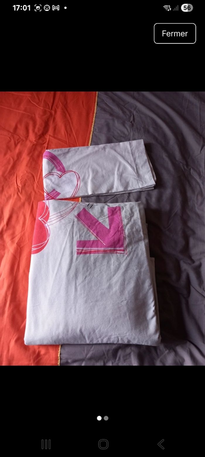 Parure de lits 1 personnes 140x200 - photo numéro 2