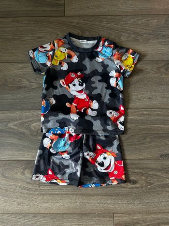 Lot ensemble tee shirt + short & veste polaire pat patrouille 