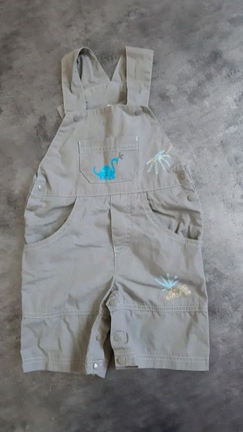 Salopette short garçon 100% coton