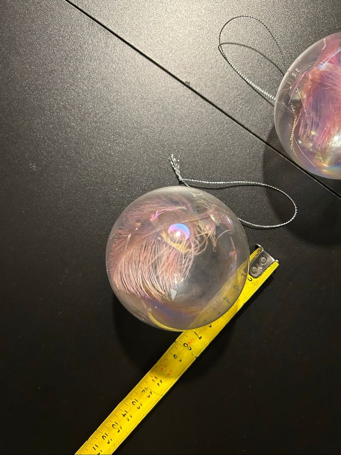 2 Boules plume rose déco - photo numéro 4