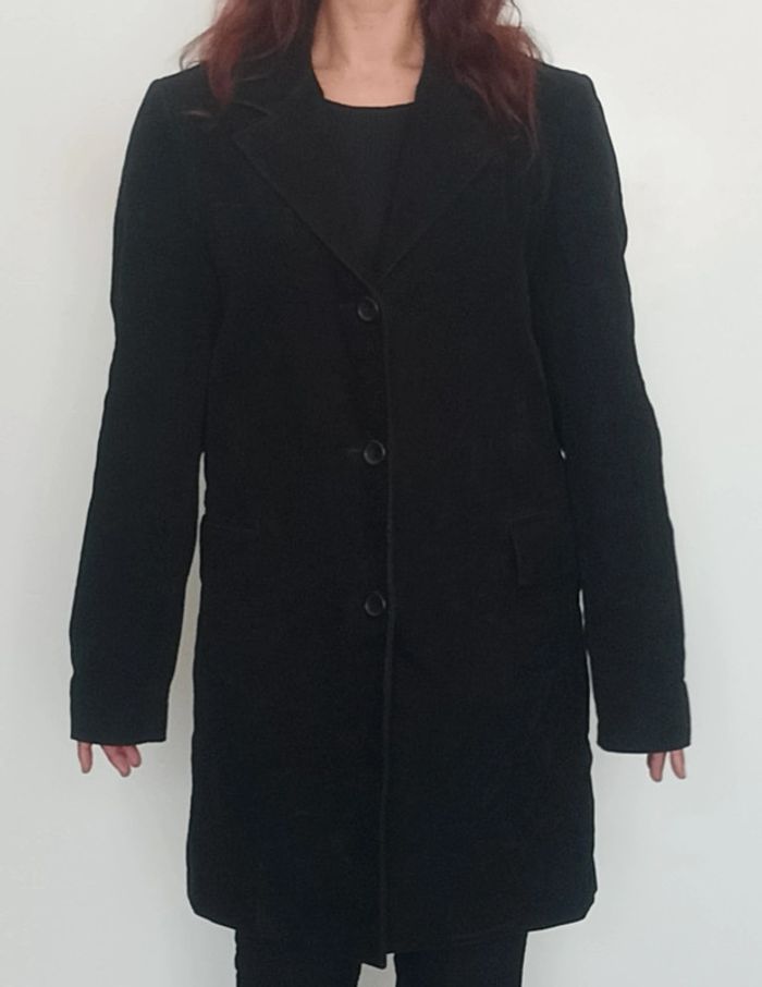 Manteau d hiver noir touché daim homme taille L - photo numéro 9