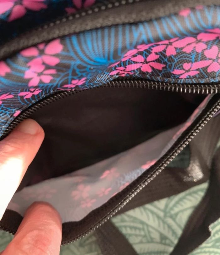 Sac à bandoulière réglable floral rose et bleu - photo numéro 5