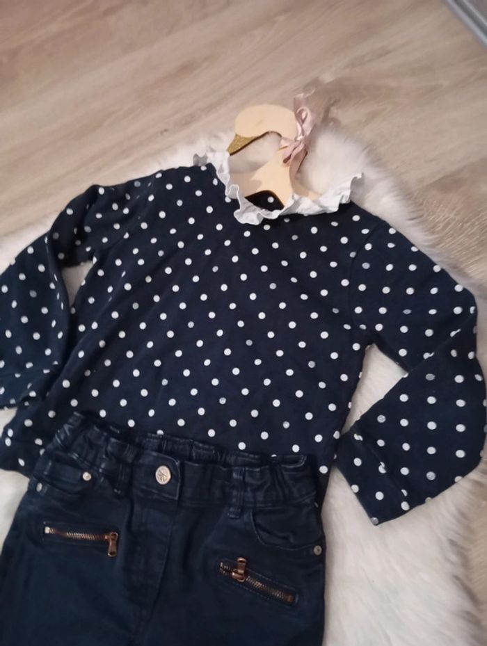 Tenue fille 5 ans pull chic eden et victor + jean sergent major - photo numéro 2