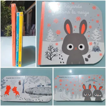 Livre à toucher grand format 🐇 Regarde dans la neige 🌨