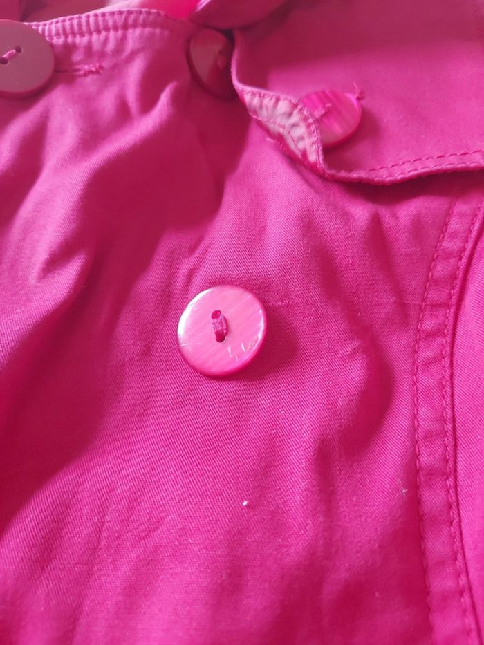 Veste longue,fille, rouge, Vynil Fraise, 4 ans, peu mise - photo numéro 4