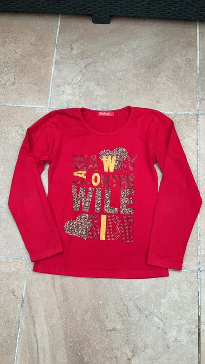 T-shirt rouge imprimé léopard 14 ans (n°41)
