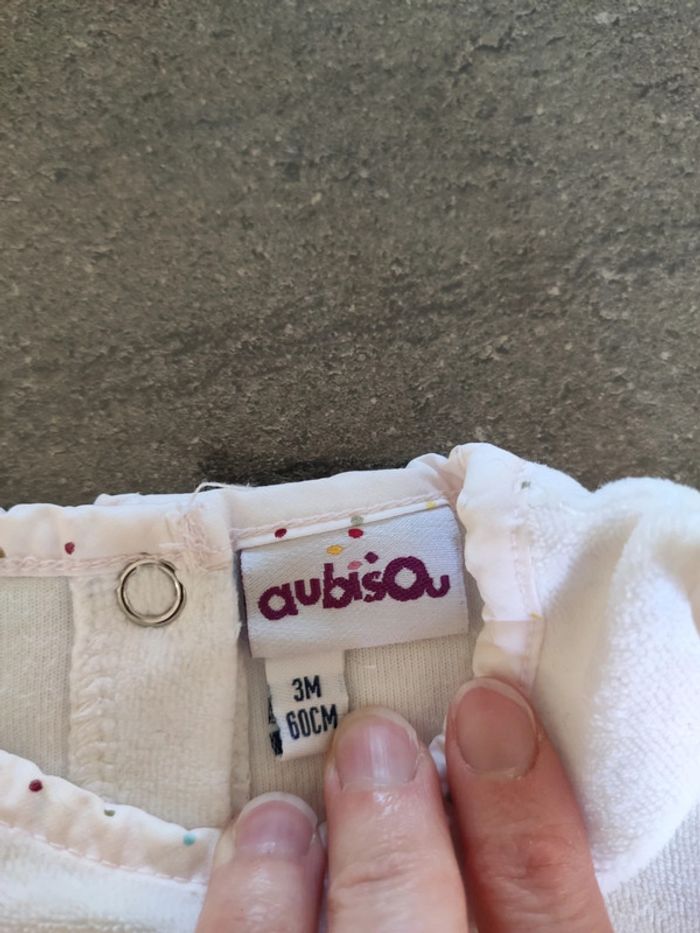 Pyjama velours sans manches taille 3 mois - photo numéro 2