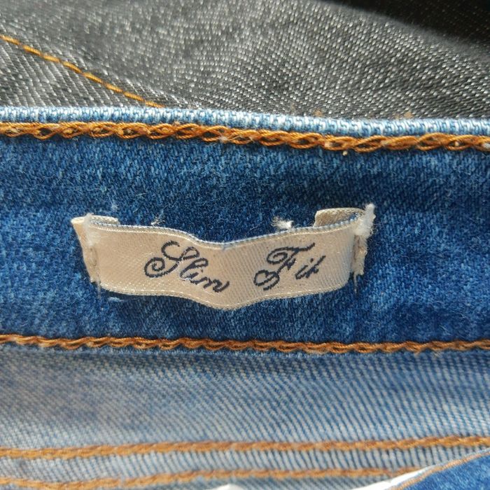 Jean bleu slim fit Zara woman premium denim troué taille 40 - photo numéro 8