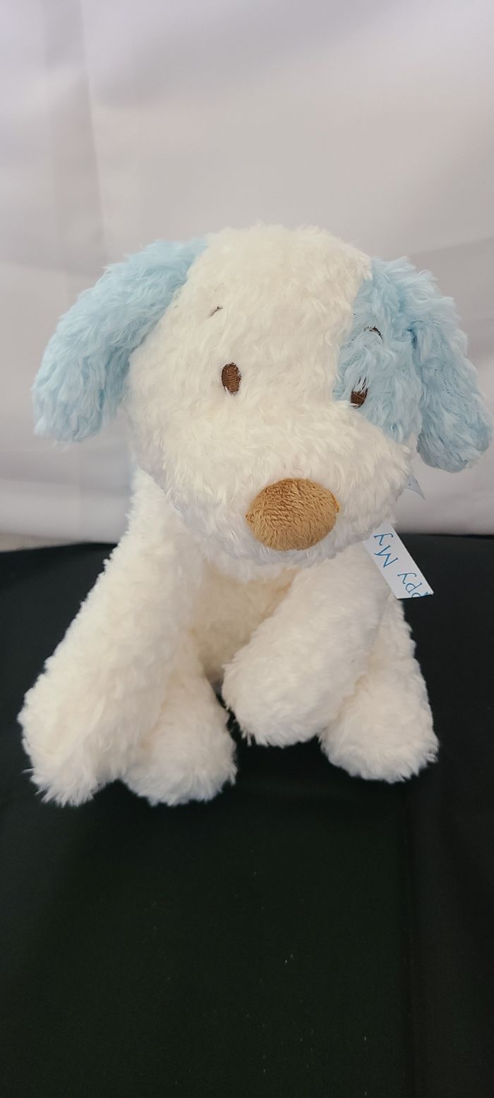 peluche chien blanc tache bleu kids preferred