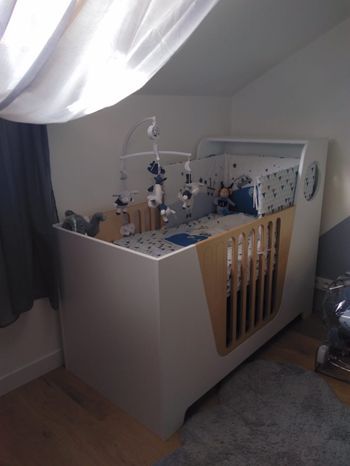 Ensemble lit évolutif + matelas + draps