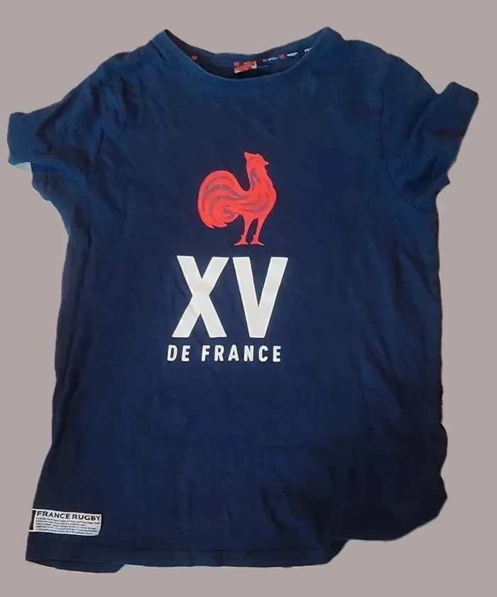 🇫🇷 T-shirt XV de France – Garçon 12 Ans – Parfait État – Esprit Rugby