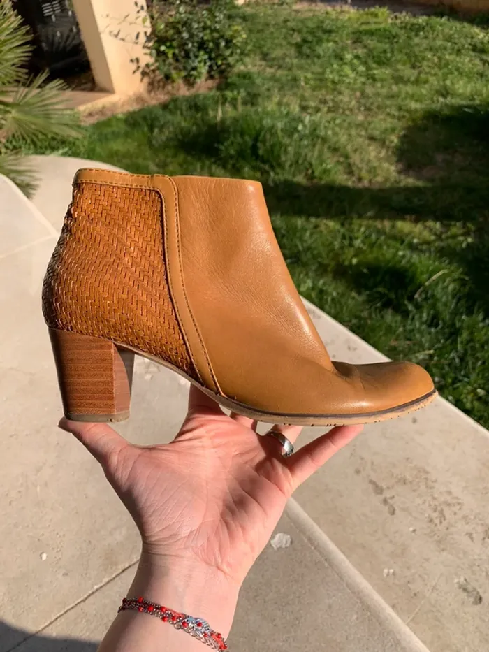 Bottines cuir marron taille 37