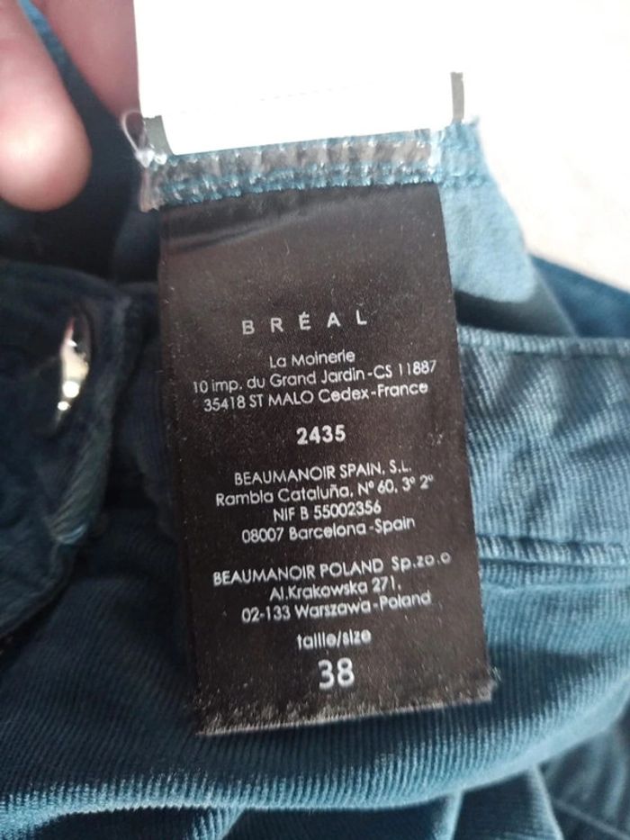 Pantalon breal velours bleu canard taille 38 - photo numéro 10