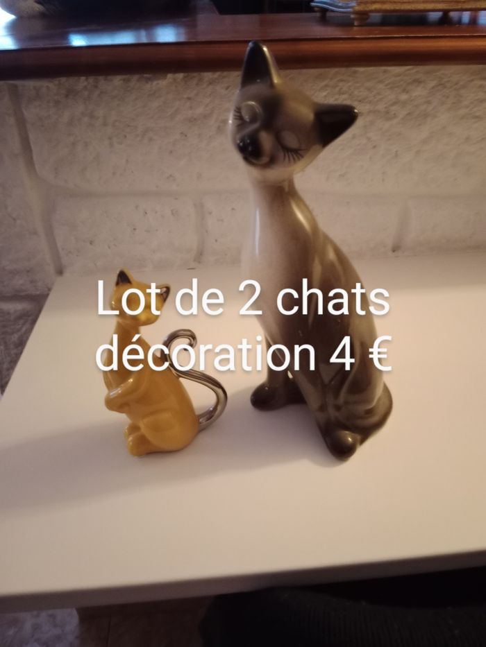 Vends 2 Chat céramique