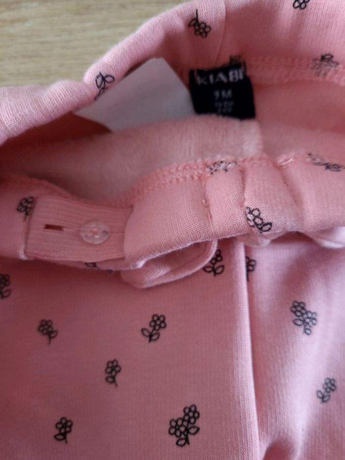 Pantalon jogging rose fleur 9 mois - photo numéro 3