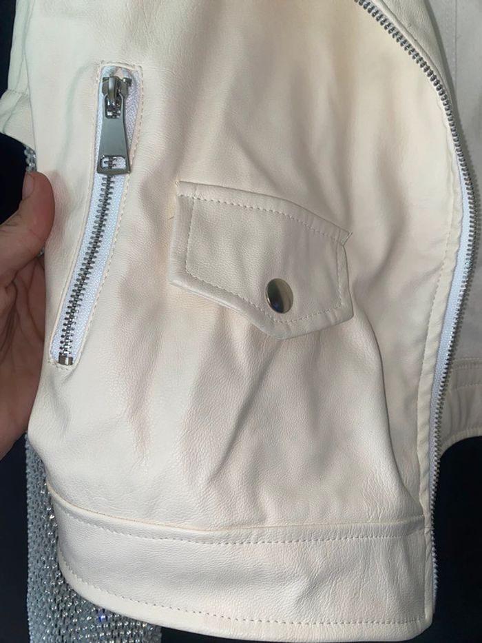 Veste en simili-cuir crème neuve M - photo numéro 15