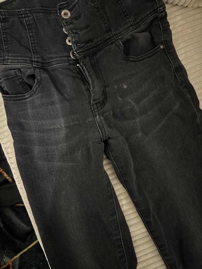 Pantalon en jean taille haute - photo numéro 2