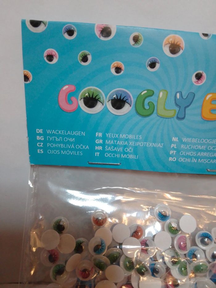 Yeux mobiles autocollants paupières colorées x120 - photo numéro 7