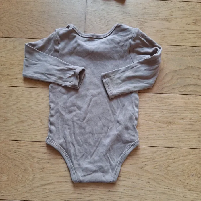 Lot de 5 bodies manches longues bébé emmanchure US - cappuccino - photo numéro 8