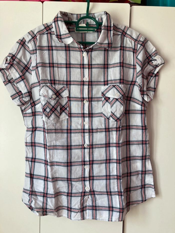 Chemise à carreaux manches courtes