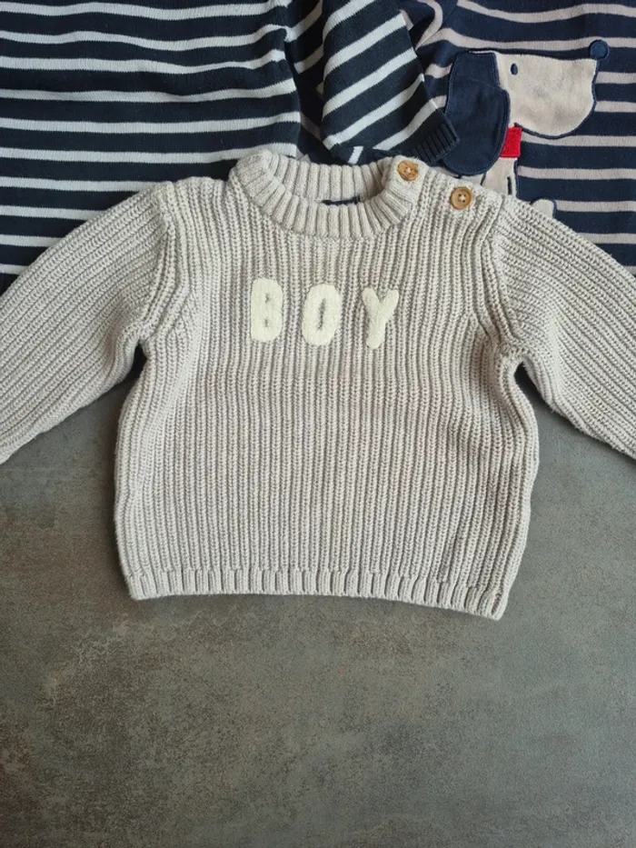 Lot de pulls et vestes 6 mois bébé garçon - photo numéro 2