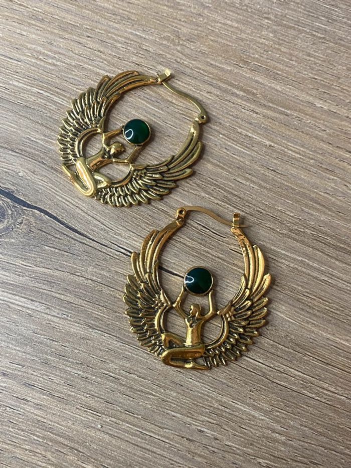 Boucles d'oreilles mystique acier doré - photo numéro 2
