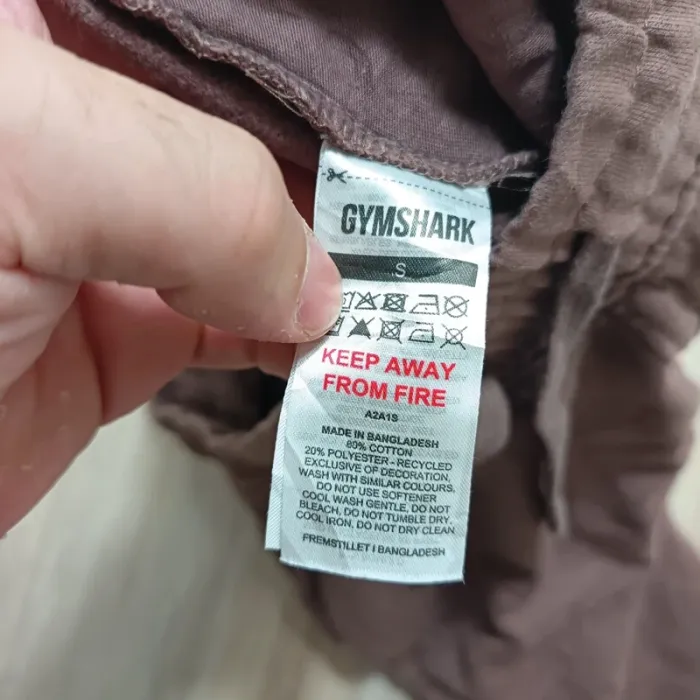 Short gymshark homme S marron coton - photo numéro 5