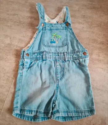 Salopette short en jean bébé garçon 12/18 mois comme NEUVE