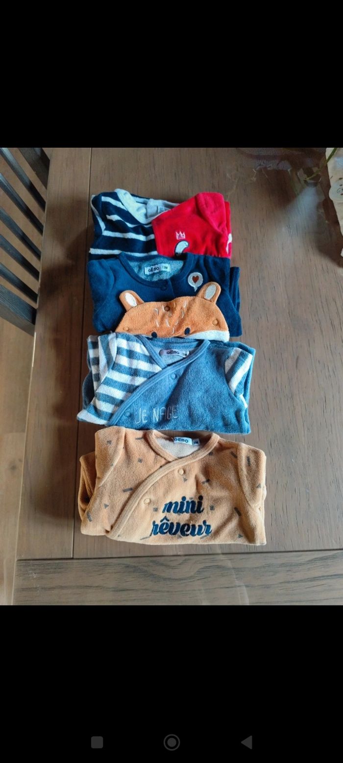 Lot de 4 pyjamas velours 3 mois