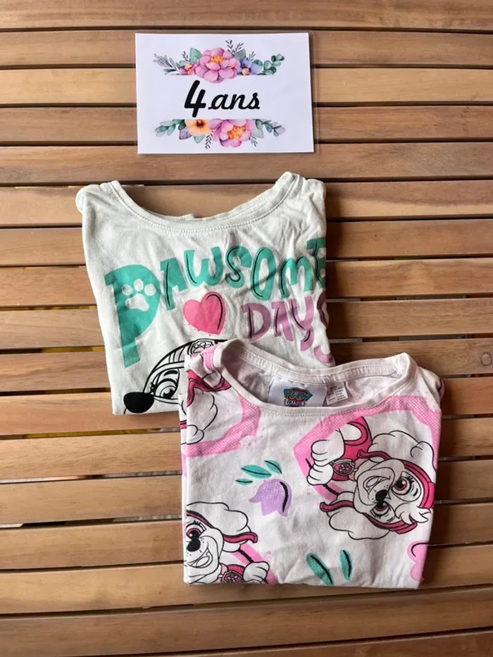 Lot teeshirt pat patrouille 4 ans